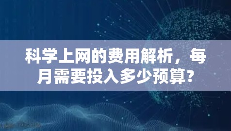 科学上网的费用解析，每月需要投入多少预算？