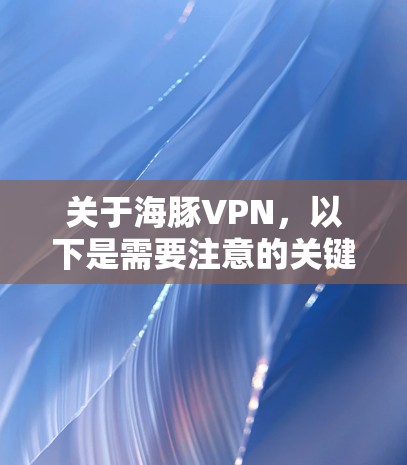 关于海豚VPN，以下是需要注意的关键信息
